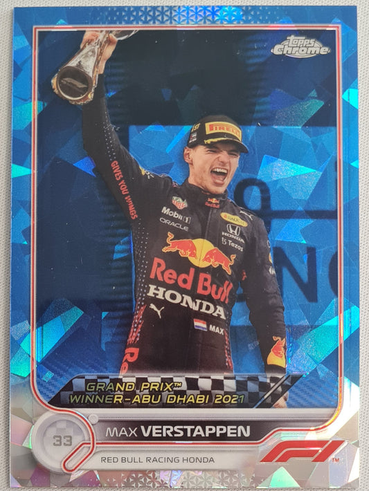 Max Verstappen - 2022 Topps Chrome - Abu Dhabi Red Bull Racing Honda - Sapphire