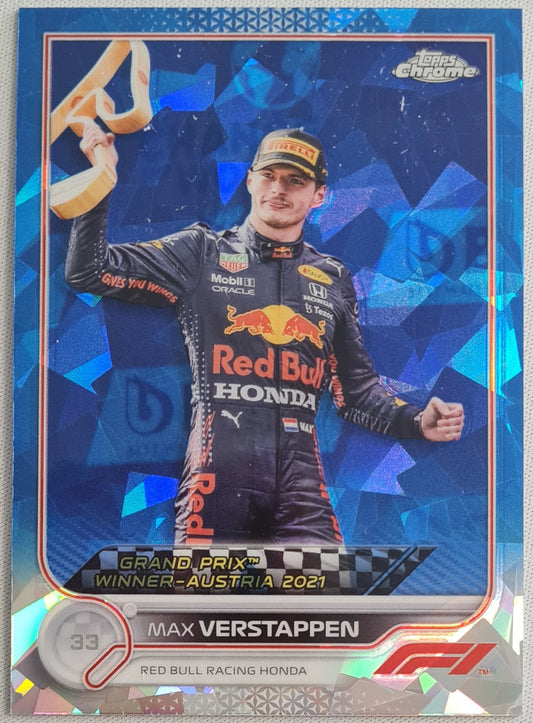 Max Verstappen - 2022 Topps Chrome - Austria Red Bulls Honda - Sapphire