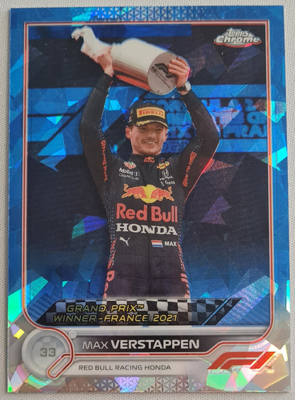 Max Verstappen - 2022 Topps Chrome - France  Red Bull Racing Honda - Sapphire