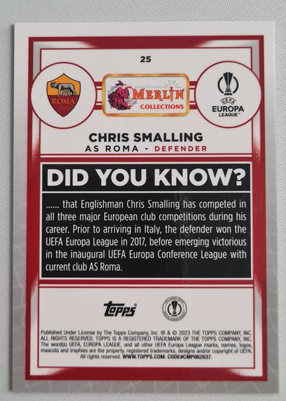 Chris Smalling - 2023 Topps Merlin "did you know" AS Roma - Shimmer /299