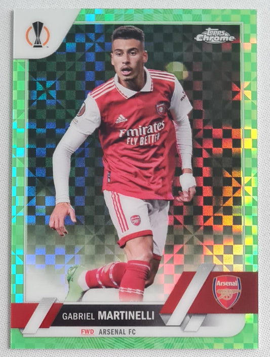 Gabriel Martinelli - 2023 Topps Chrome - Arsenal FC - Green Checkers /399