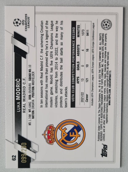 Luka Modric - 2023 Topps Chrome - Real Madrid - Pink Shimmer /250