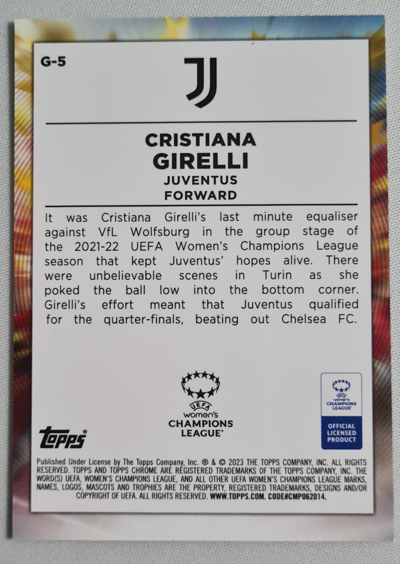 Christiana Girelli - 2023 Topps Chrome Women CL - GOLAZO