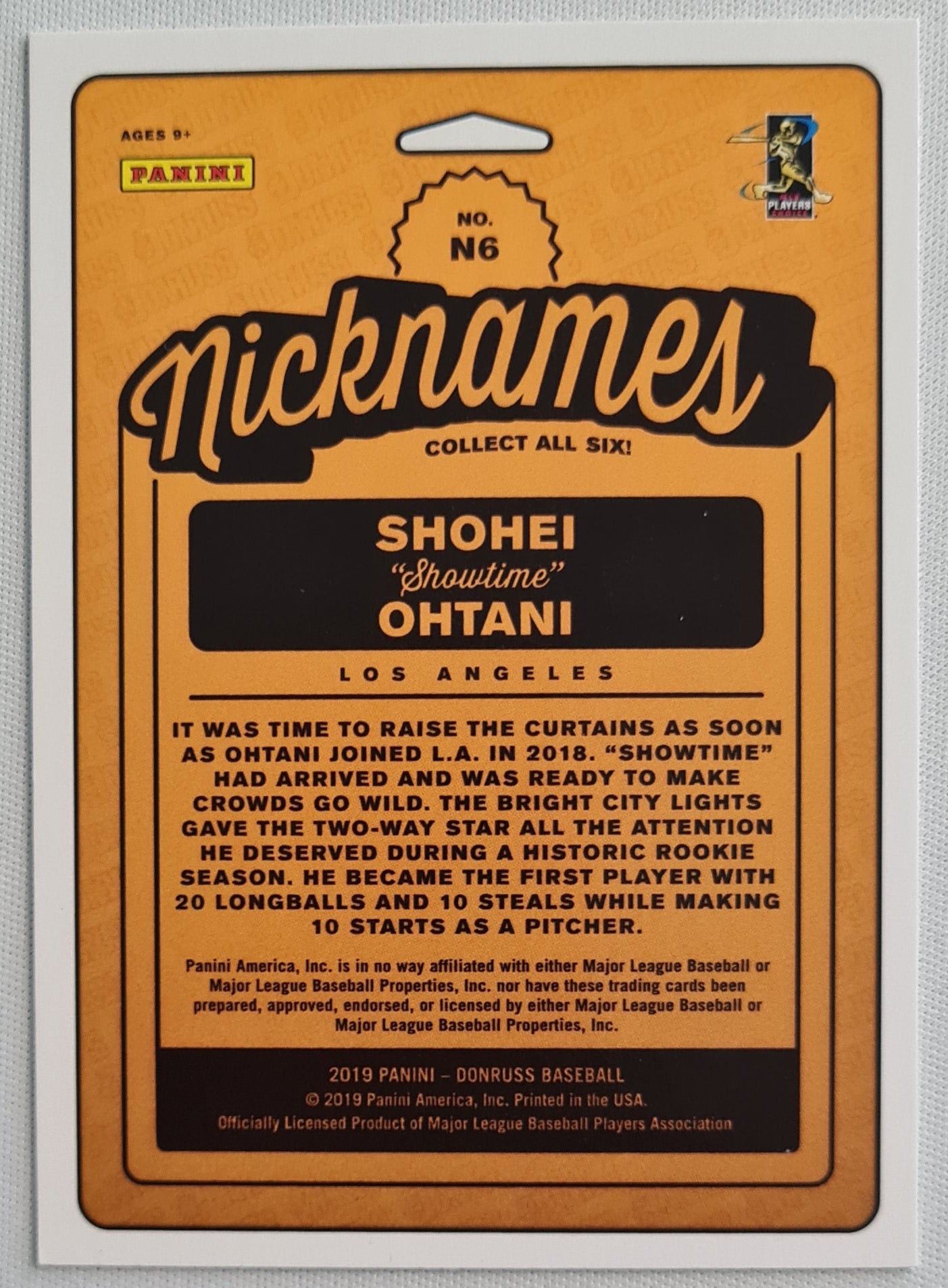 Shohei Ohtani - 2019 Panini Donruss Nicknames - Shimmer - Showtime Baseball