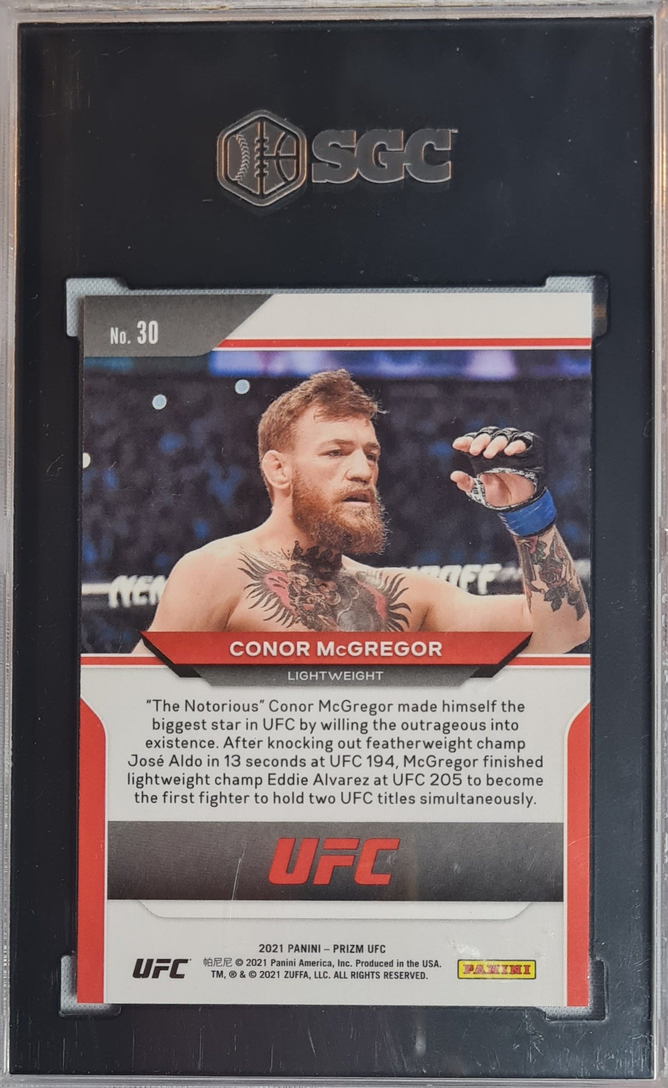 Conor McGregor - 2021 Panini Prizm UFC #30 SGC 10