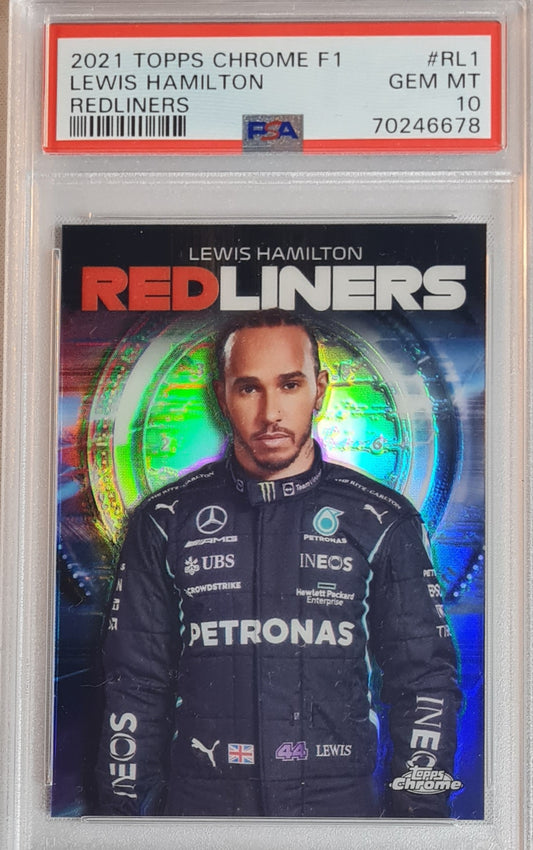 Lewis Hamilton - 2021 Topps Chrome F1 Redliners PSA 10