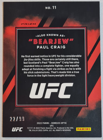 Paul Craig aka "BearJew" - 2022 Panini Donruss Optic UFC Red Prizm /99