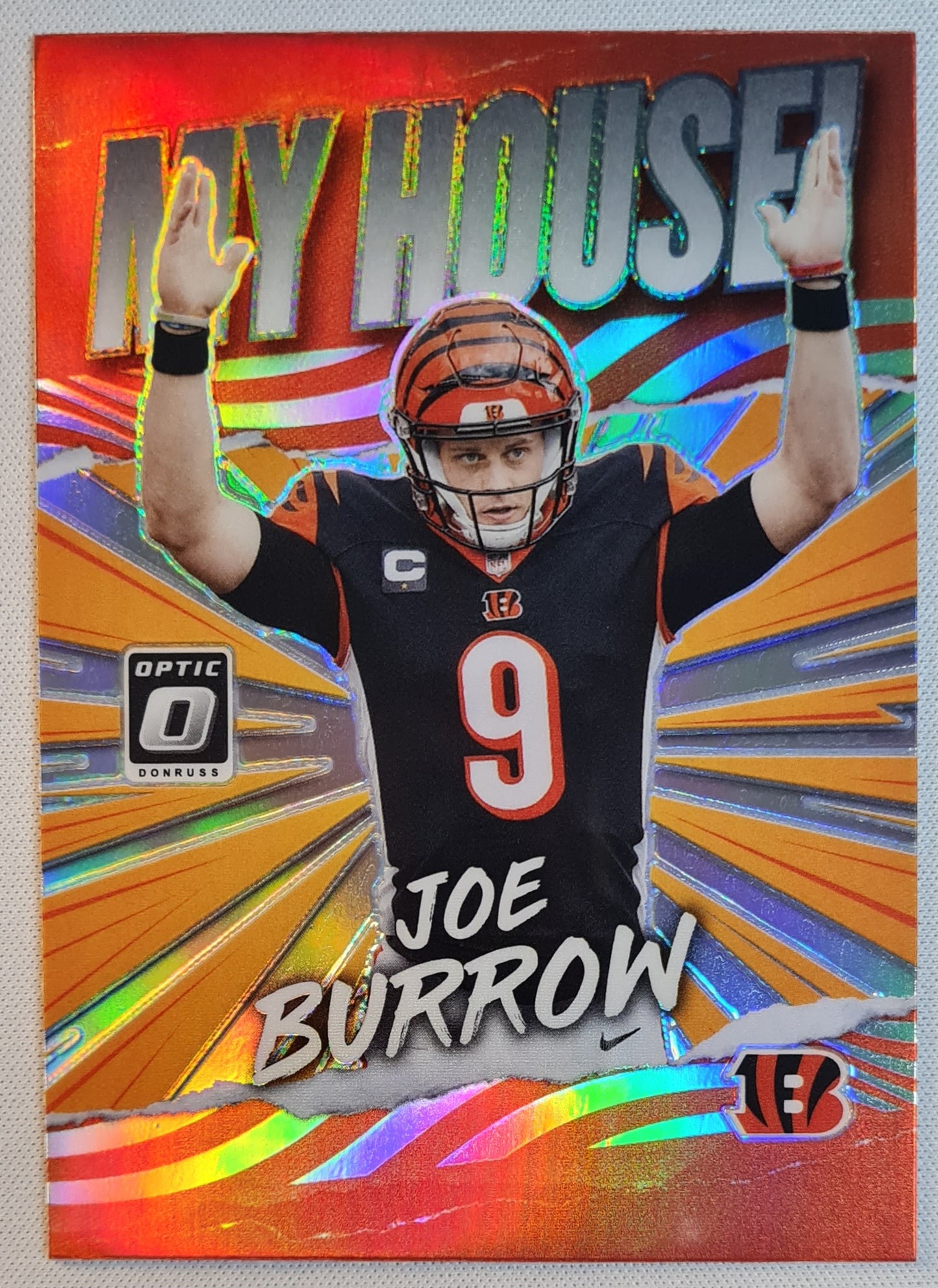 Joe Burrow - 2021 Panini Donruss  Optic Football - MY HOUSE ! Silver Refractor