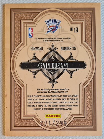 Kevin Durant - 2011 Panini NBA - Gold Mining Holo / White Patch /299