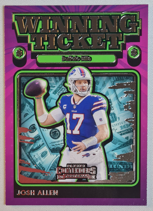 Josh Allen - 2021 Panini Contenders Football NFL "Winning Ticket" - Purple Prism