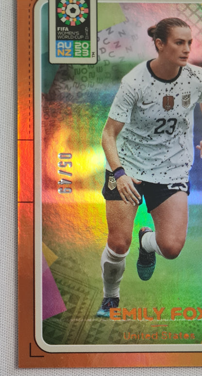 Emily Fox 2023 Panini Donruss FIFA Women's WC - Orange Foil - Team USA /49