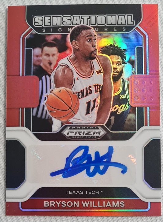 Bryson Williams - 2022 Panini Prizm Draft Pics SENSATIONAL Signatures /Auto Red /199 SP