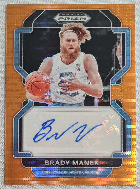 Brady Manek - 2022 Panini Prizm Draft Pics Signatures /Auto - Orange /49 SP