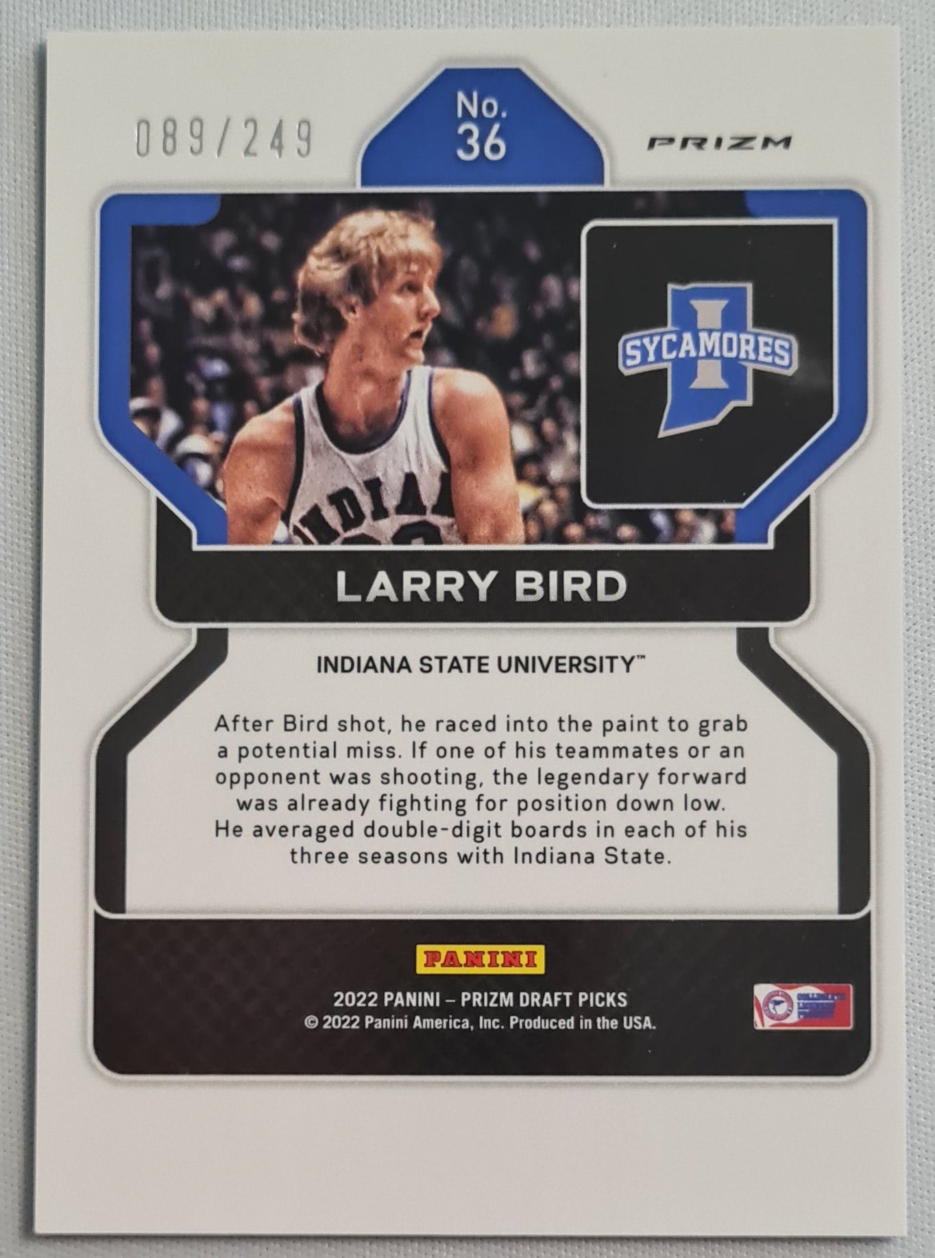 Larry Bird - 2022 Panini Prizm Draft Pics Blue Wave /249