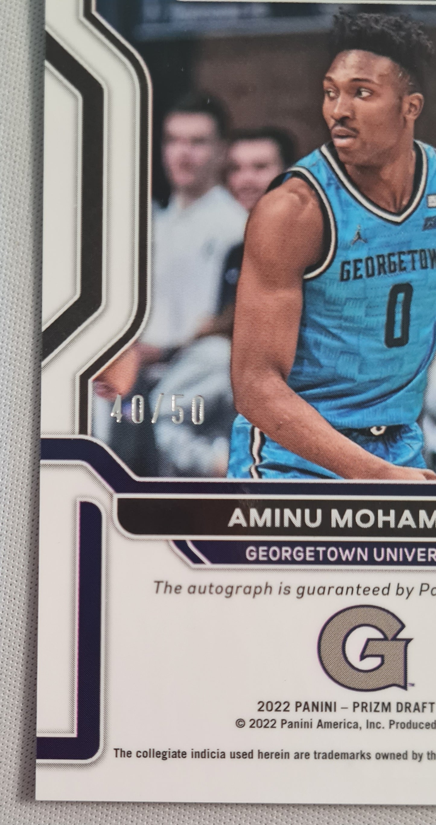 Aminu Mohammed - 2022 Panini - Penmanship /Auto - Prizm Draft Pics Purple Disco /50