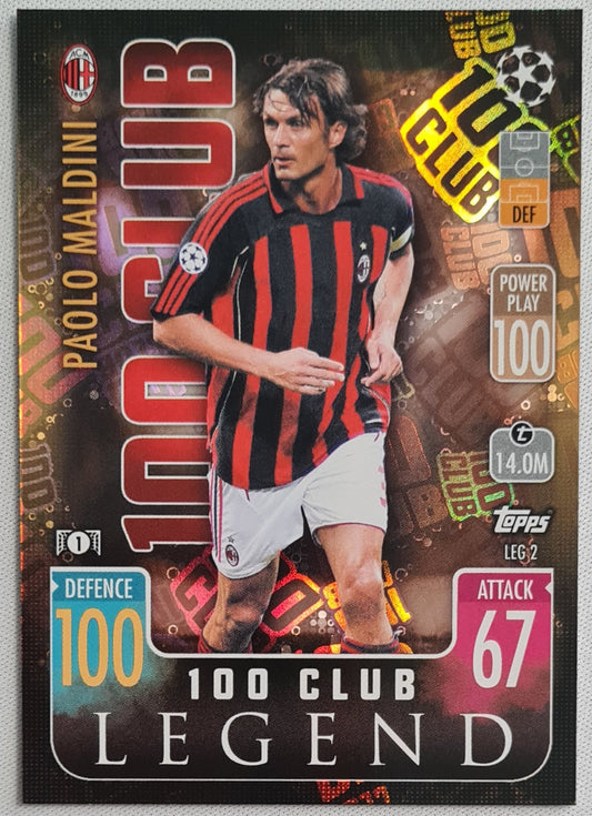 Paolo Maldini - Topps "100 Club Legend" - Match Attack - AC Milan