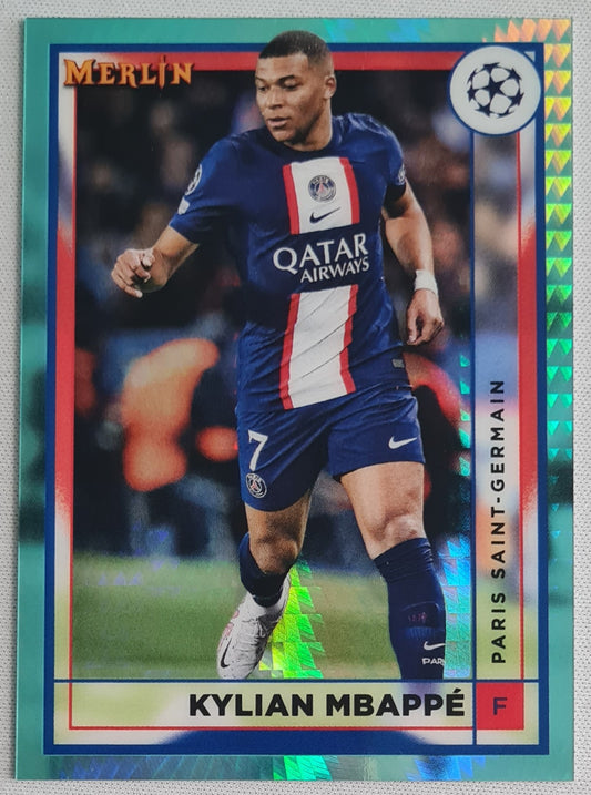 Kylian Mbappe - 2023 Topps Merlin Champions League #105 Aqua Prism - PSG