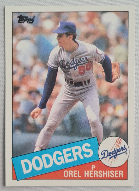 Orel Hershiser - 1985 Topps "Chewing Gum pack" card - L.A. Dodgers #493