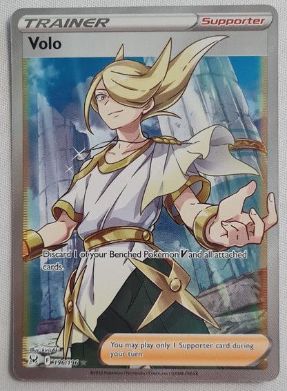 Volo - 2022 Pokemon Card - Trainer/Support 196/196 Holo - Lost Origin Sword & Shield FULL ULTRA ART