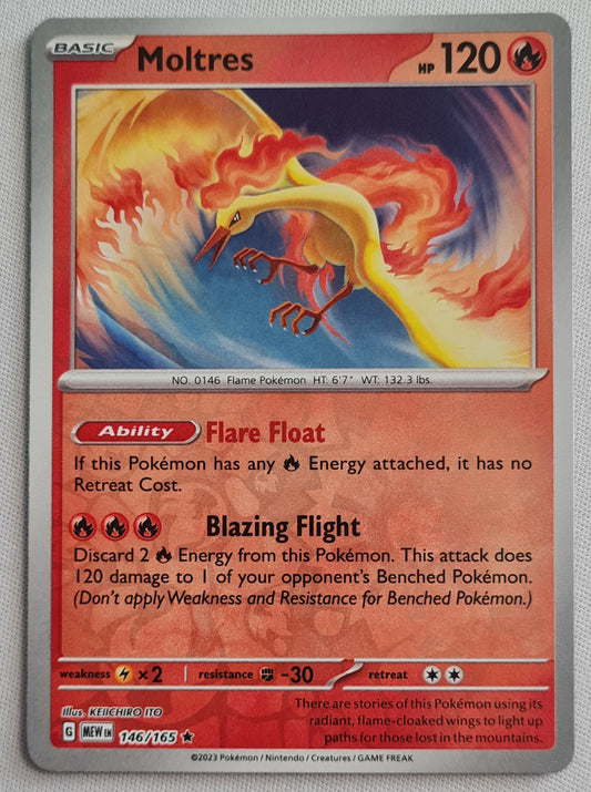 Moltres - 2023 Reverse Holo Uncommon 146/165 Scarlet & Violet 151 Pokemon