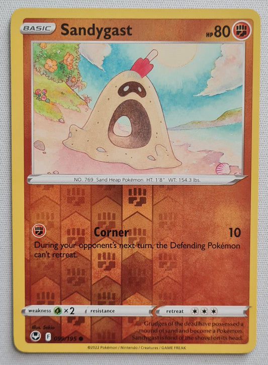 Sandygast - 2022 #99/195 Silver Tempest Pokemon Reverse Holo Common Card