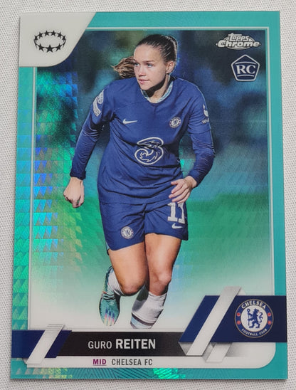 Guro Reiten - 2023 Topps Chrome Women Football Aqua Prism #88 - Chelsea FC Rookie Card