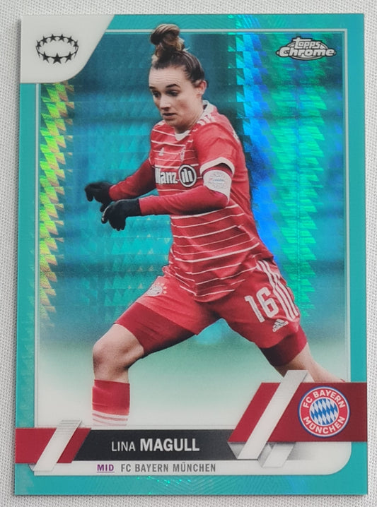 Lina Magull - 2023 Topps Chrome Women Football Aqua Prism #90 - FC Bayern Munchen