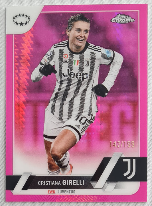 Cristiana Girelli - 2023 Topps Chrome Women Football Pink Pulsar #80 - Juventus /199