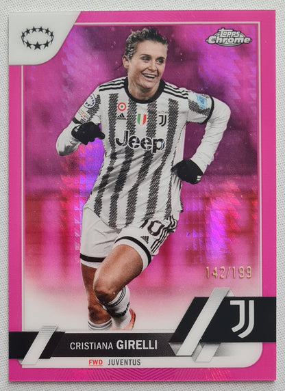 Cristiana Girelli - 2023 Topps Chrome Women Football Pink Pulsar #80 - Juventus /199