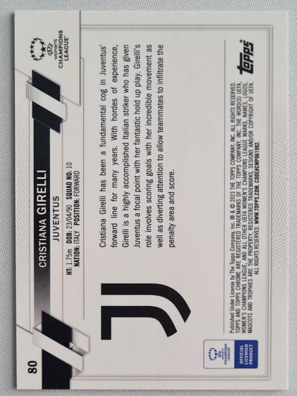 Cristiana Girelli - 2023 Topps Chrome Women Football Pink Pulsar #80 - Juventus /199