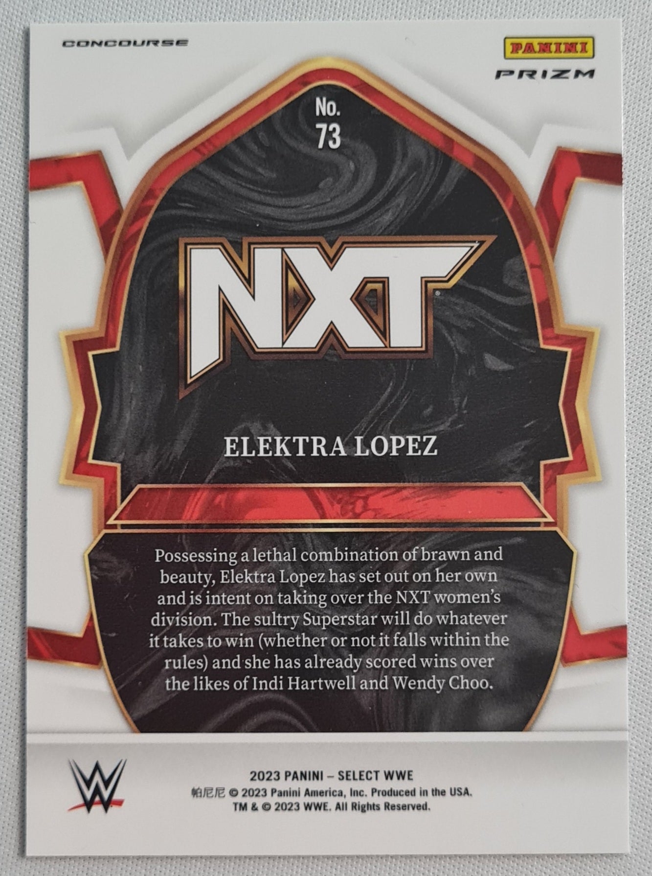 Elektra Lopez - 2023 Panini Select WWE - NXT Prizm #73 Concourse Red/White/Blue