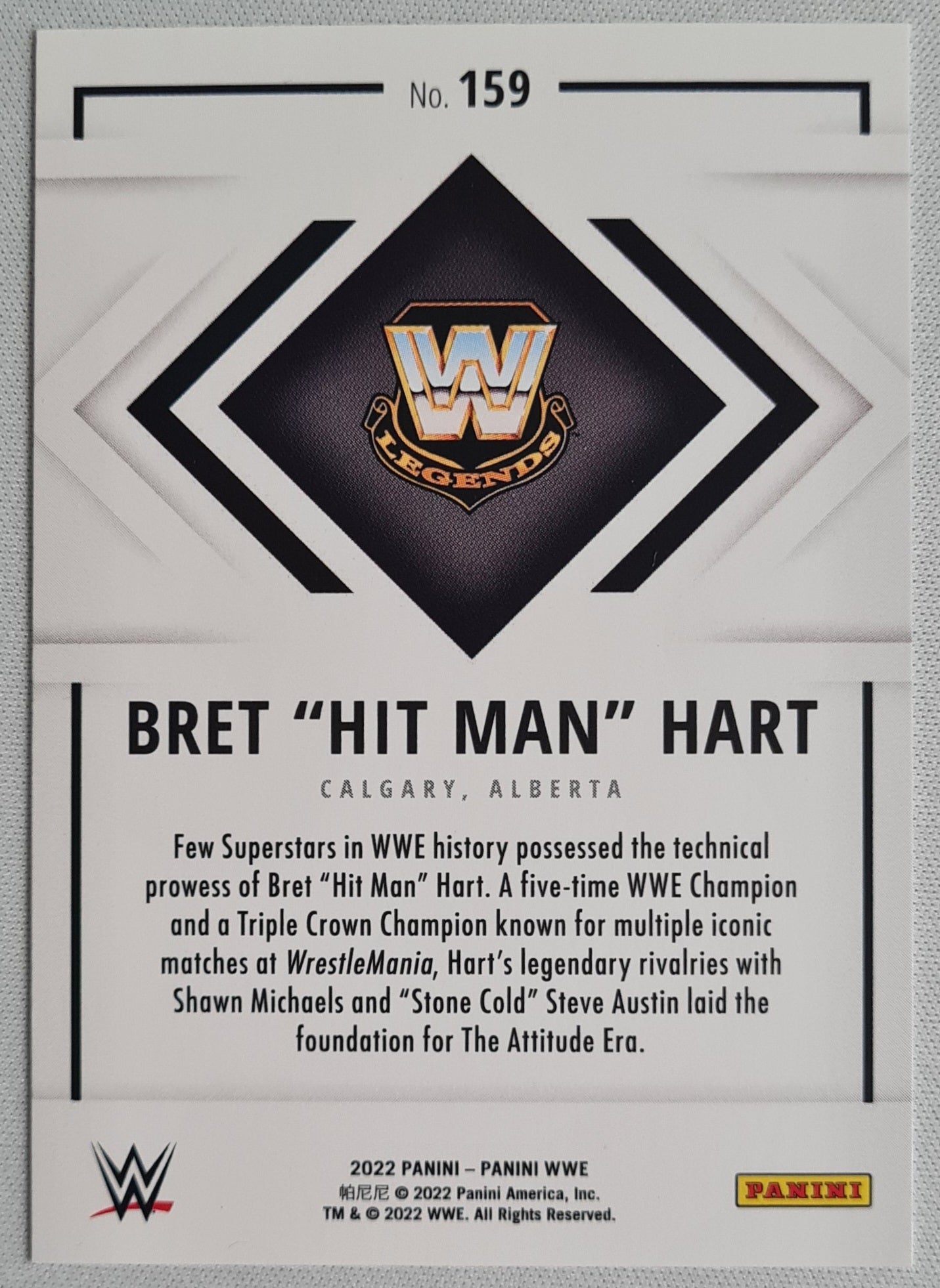 Bret "the Hitman" Hart - 2022 Panini WWE Debut Edition International #159