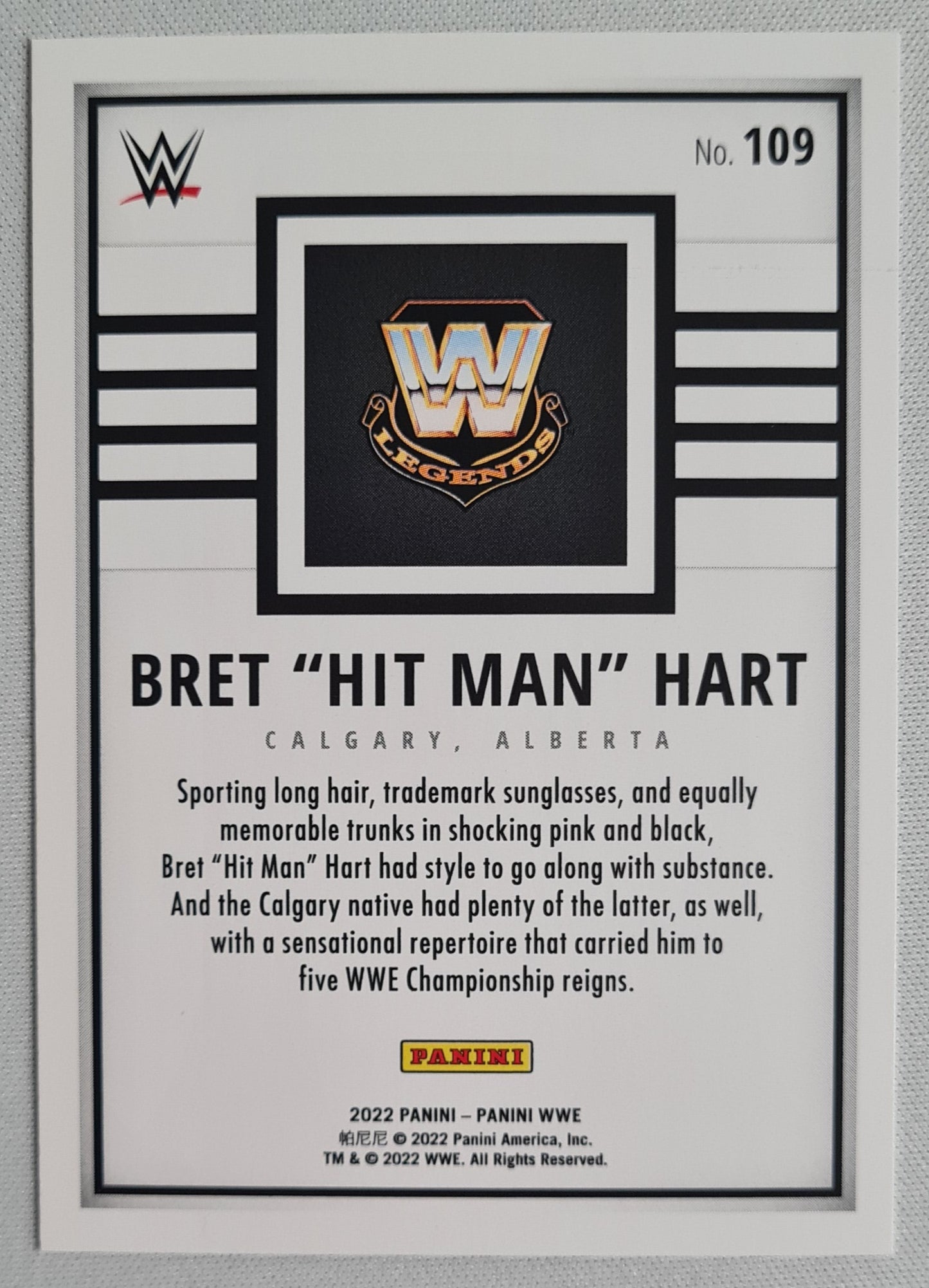 Brett "the Hitman" Hart - 2022 Panini WWE Debut Edition International Superstar