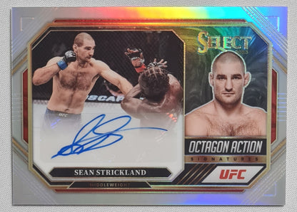 Sean Strickland - 2023 Panini Select UFC Prizm /Auto Silver Prizm Octagon Action&nbsp;