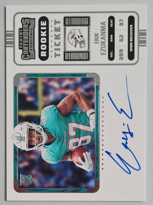 Erik Ezukanma - 2022 Panini Contenders Football NFL Miami Dolphins Autograph Rookie Ticket #116