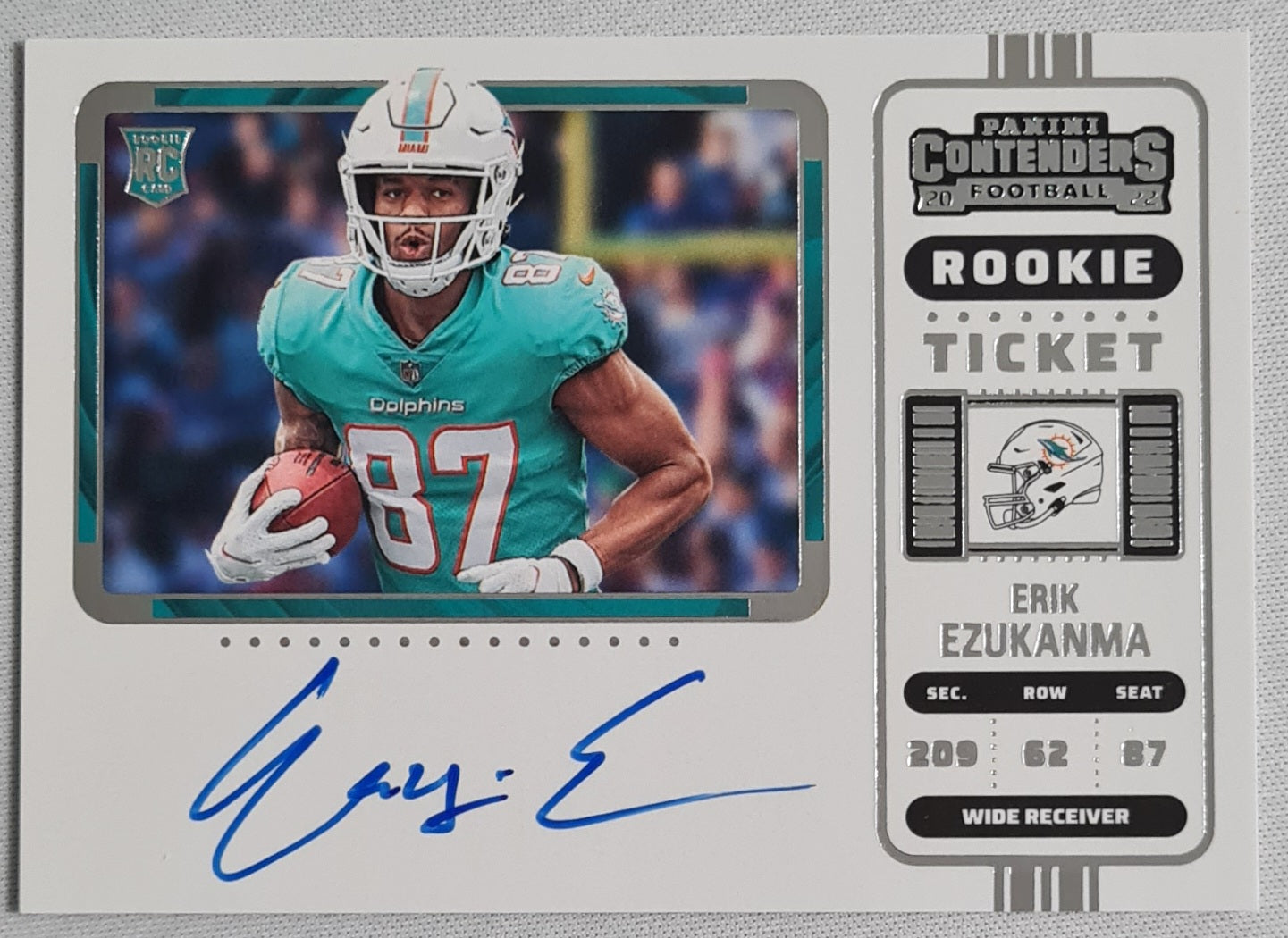 Erik Ezukanma - 2022 Panini Contenders Football NFL Miami Dolphins Autograph Rookie Ticket #116