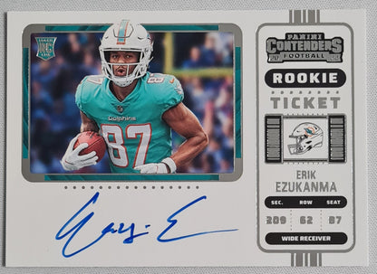 Erik Ezukanma - 2022 Panini Contenders Football NFL Miami Dolphins Autograph Rookie Ticket #116