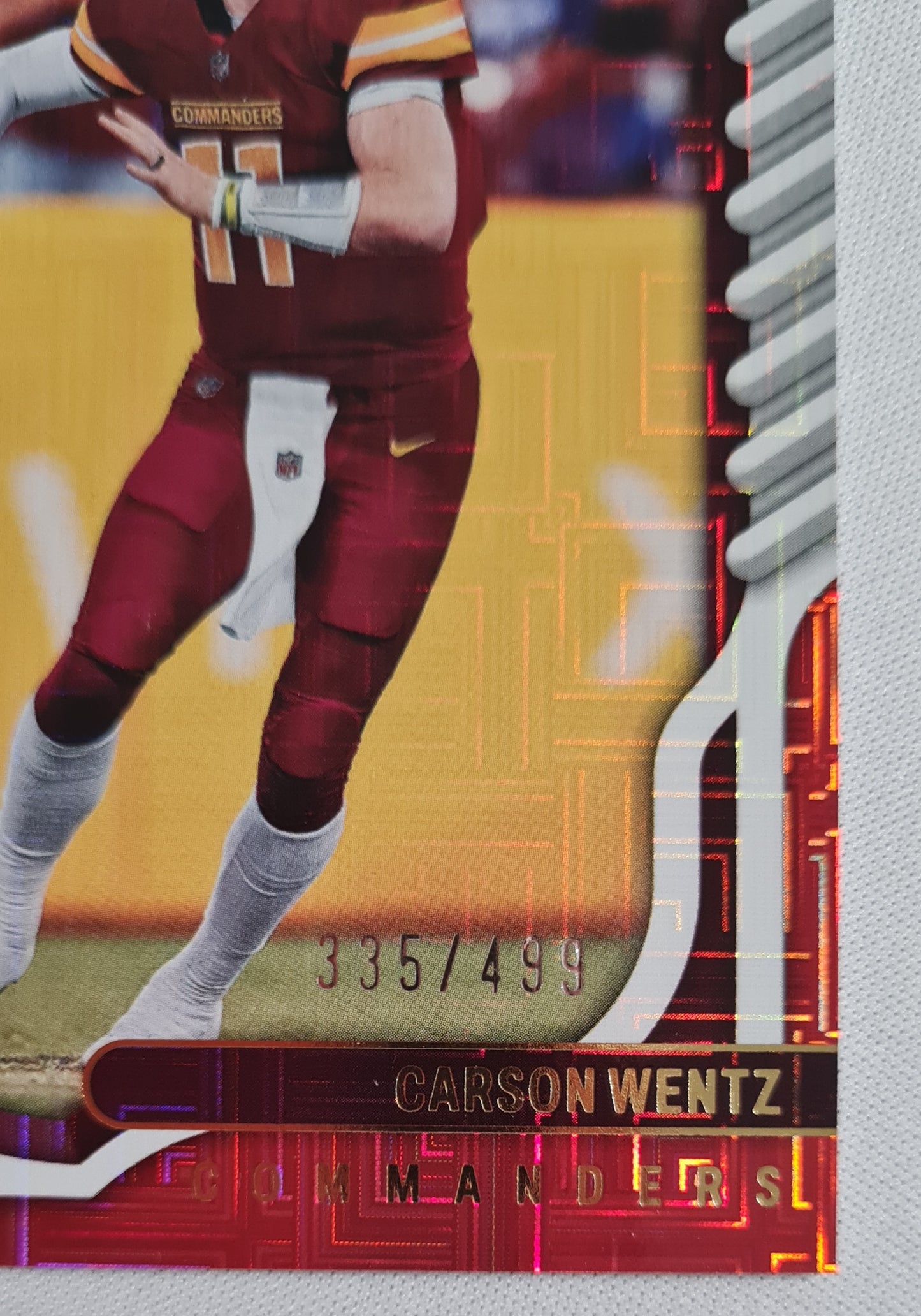 Carson Wentz - 2022 Panini Absolute Football NFL Washinngton Commanders Red Squares Parallel /499