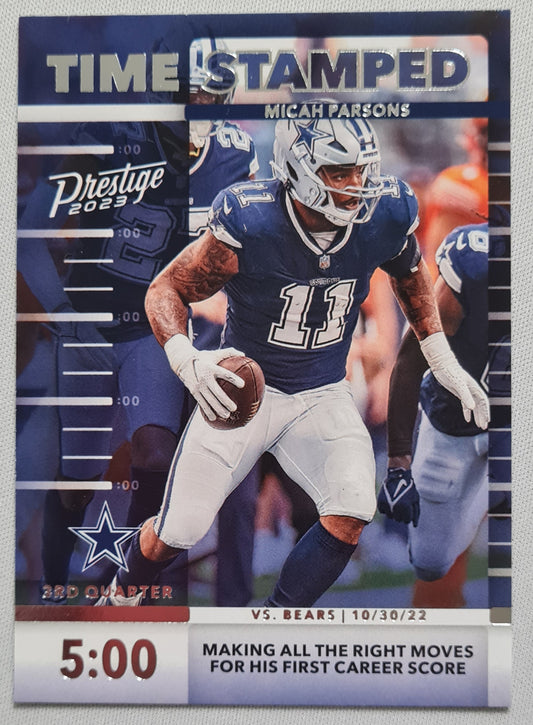 Micah Parsons - 2023 Panini Prestige Football - Dallas Cowboys Time Stamped # TS-2