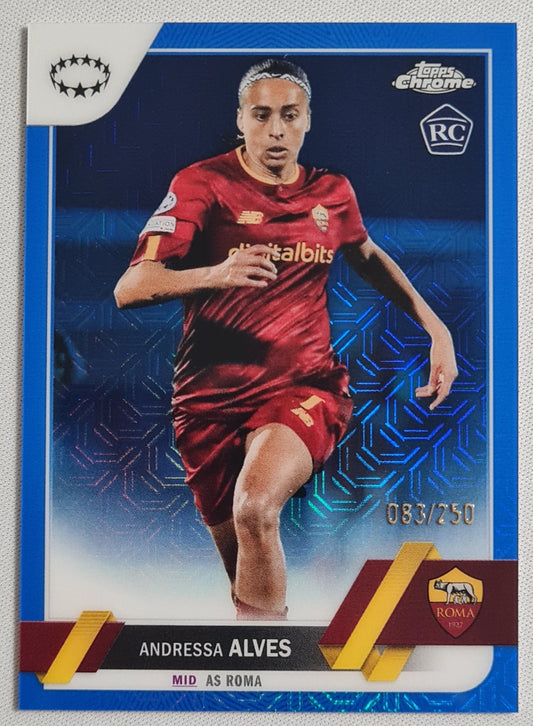 Andressa Alves - 2023 Topps Chrome Women Football Blue (RC) /250 A.S. Roma