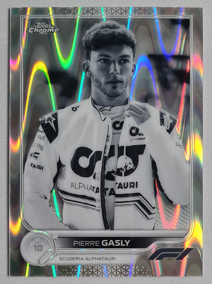 Pierre Gasly - 2022 Topps Chrome F1 Black and White Raywave #45