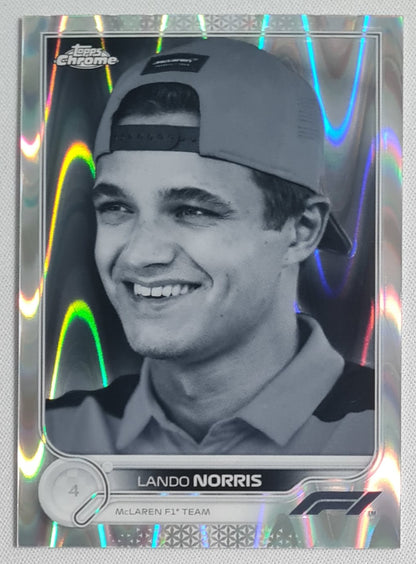 Lando Norris - 2022 Topps Chrome F1 Black and White Raywave #34