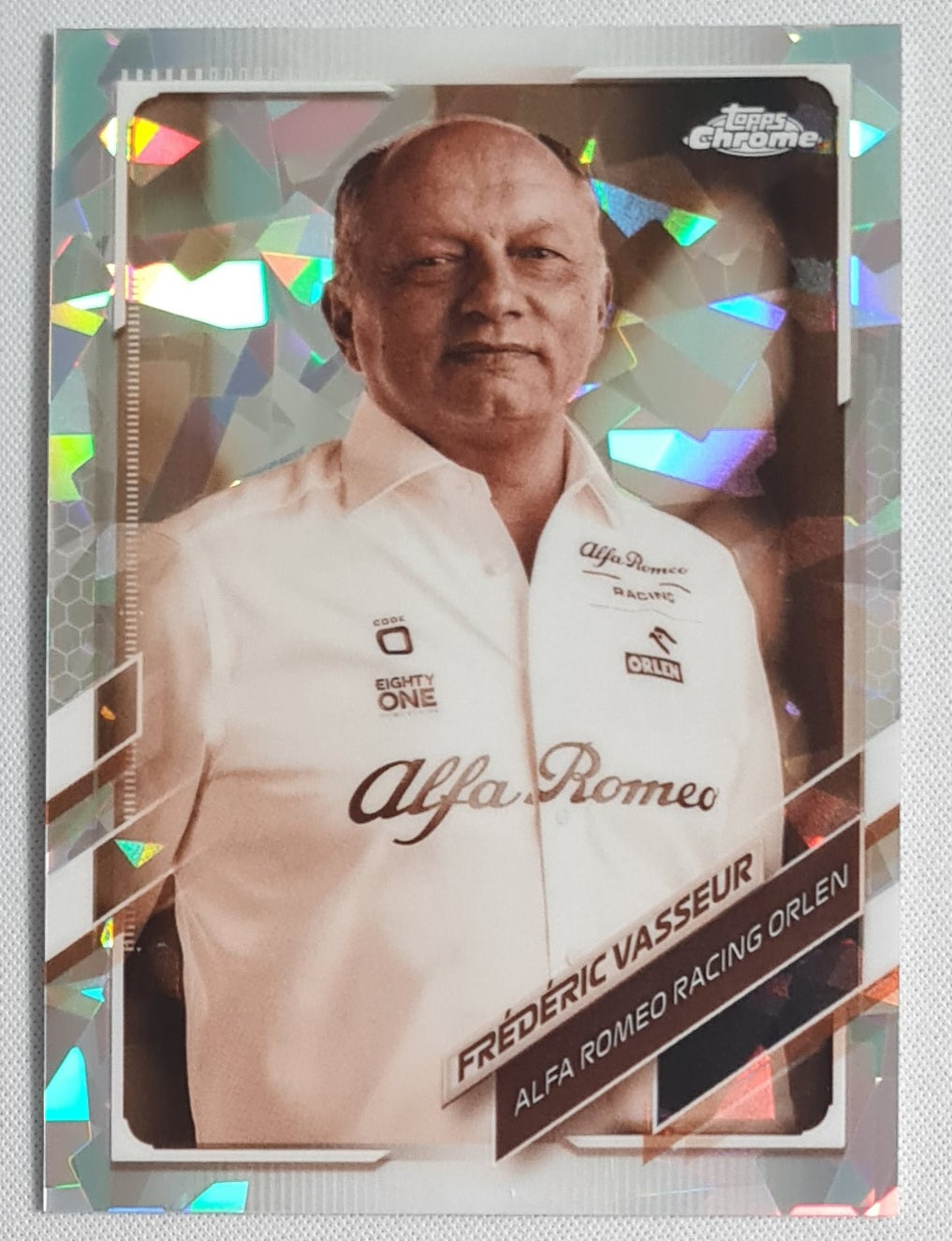 Fredric Vasseur - 2021 Topps Chrome Sapphire F1 Silver cracked ice #94 /100