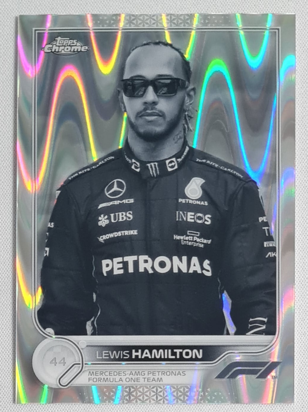 Lewis Hamilton - 2022 Topps Chrome Black and White Raywave #6