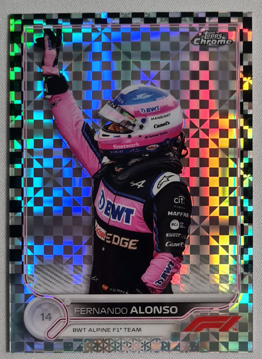 Fernando Alonso - 2022 Topps Chrome F1 Checker Flag Refractor #14