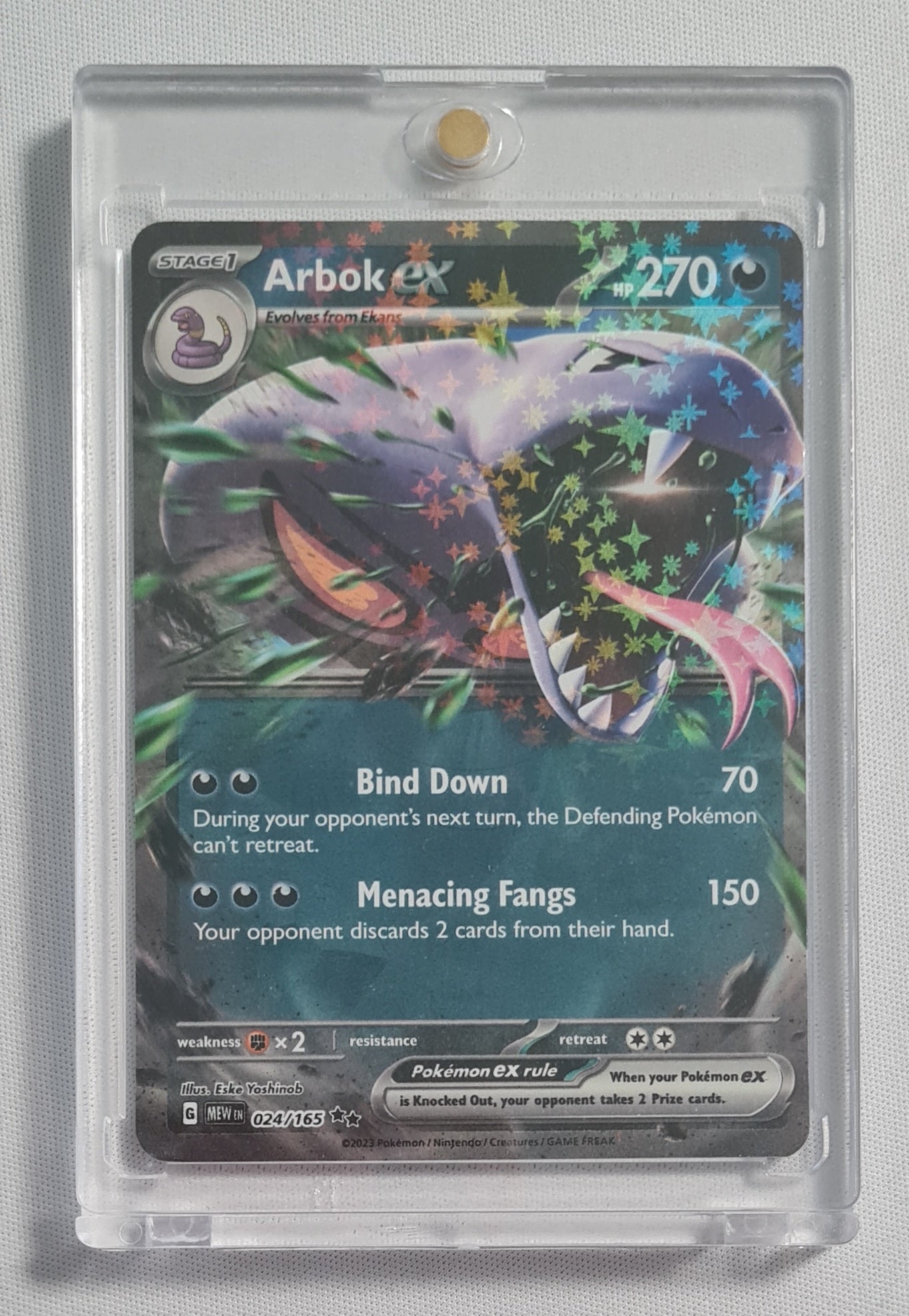 Arbok EX - 2023 Pokemon Stage 1 Holo - 151 Ultra Rare 024/165 Scarlet & Violet Pokémon TCG