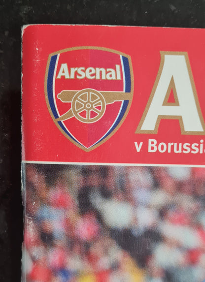 Arsenal Official Programme - 2002 Arsenal vs Borussia Dortmund - Vintage UEFA Champions League Match programme