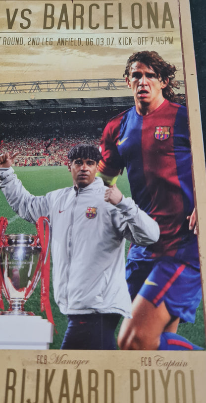 Liverpool official Programme - 2007 Liverpool vs Barcelona + Ticket Stub! - UEFA Champions league Match