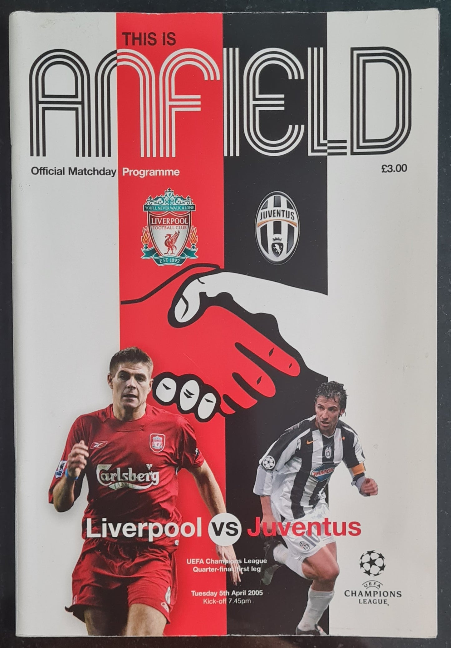 Anfield Official Matchday Champions League Programme - 2005 Liverpool vs Juventus Quarter Finals Match