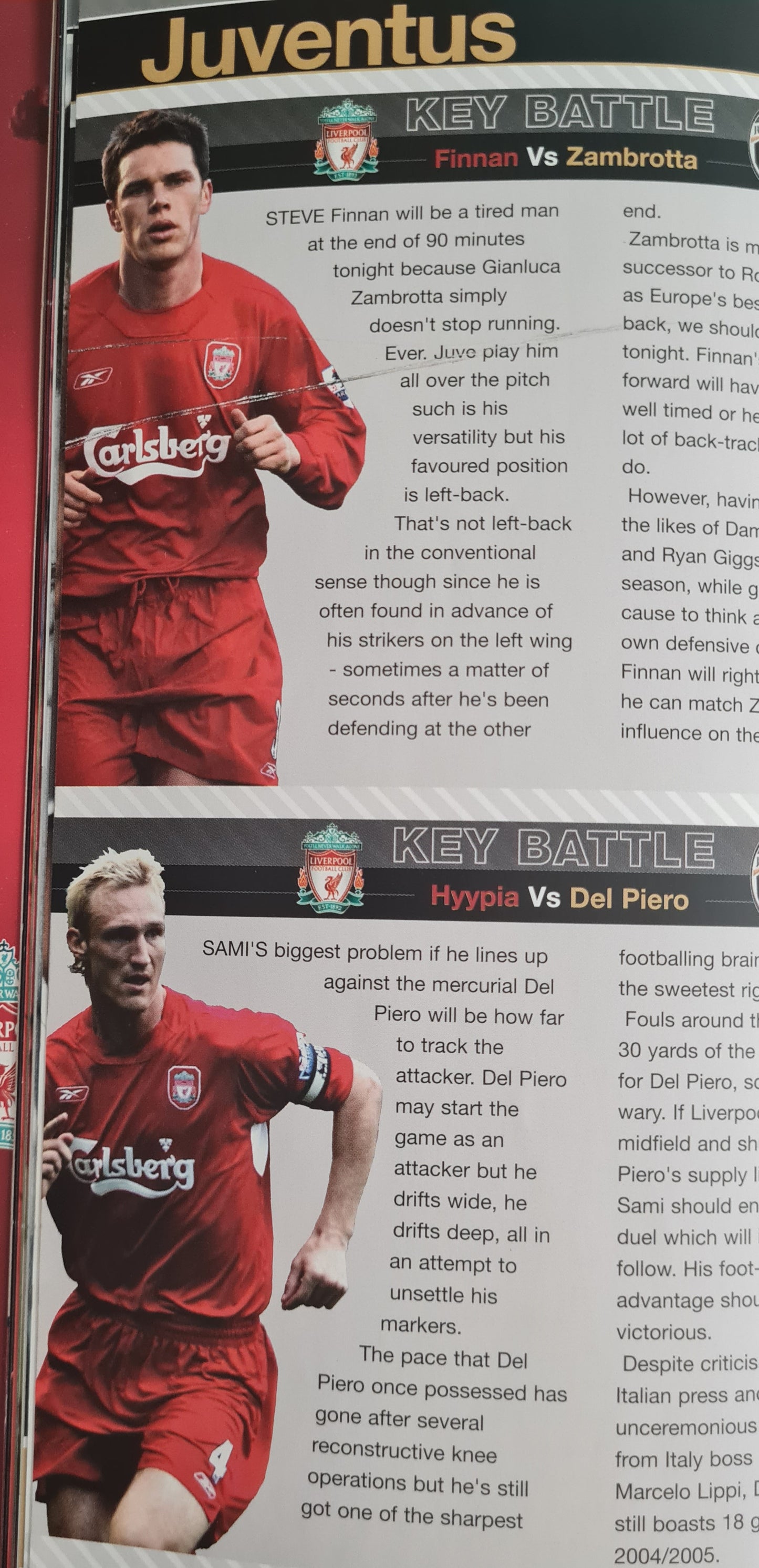 Anfield Official Matchday Champions League Programme - 2005 Liverpool vs Juventus Quarter Finals Match